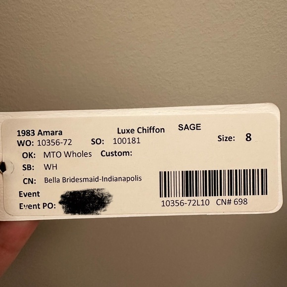 Jenny Yoo Amara Dress - Sage, Luxe Chiffon, Size 8 - Picture 3 of 5